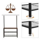 Kapstok garderobe rek vintage donkerbruin - industrieel ontwerp