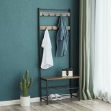 Kapstok garderobe rek vintage donkerbruin - industrieel ontwerp