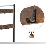 Kapstok garderobe rek vintage donkerbruin - industrieel ontwerp