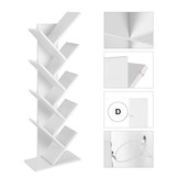 Boekenplank boomvormig wit met 8 niveaus vrijstaand