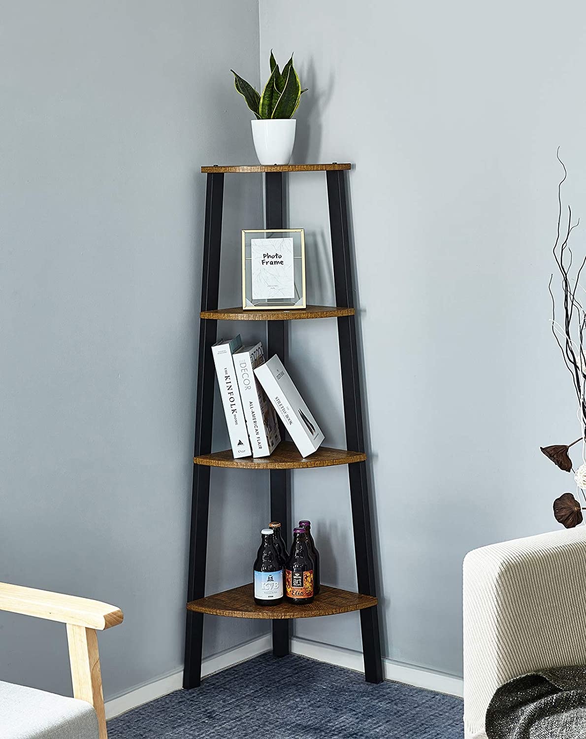 Hoekkast vintage - 34 x 125 x 34 CM - hoekplank