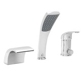 Douchemengkraan met waterval 3-gats chroom