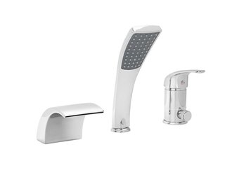 Douchemengkraan met waterval 3-gats chroom