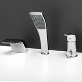 Douchemengkraan met waterval 3-gats chroom