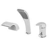 Douchemengkraan met waterval 3-gats chroom