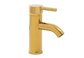 Badkamer wastafel kraan staande gouden kraan