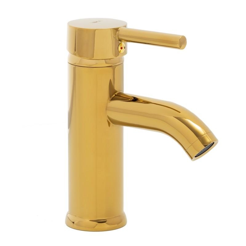 Badkamer wastafel kraan staande gouden kraan