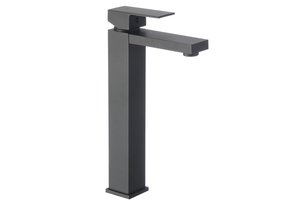 Hoge wastafelkraan staande badkamerkraan zwart