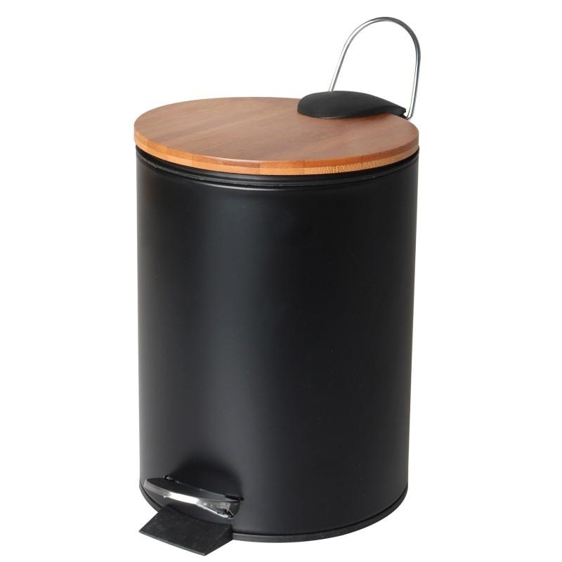 Badkamer prullenbak 3L met bamboe deksel