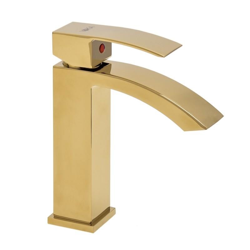 Badkamer wastafel kraan staande kraan goud