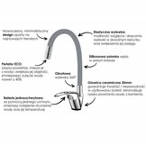 Keukenmengkraan met grijze staande flexibele slang chroom