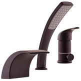 Douchemengkraan zwart 3-gats met waterval