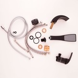 Douchemengkraan zwart 3-gats met waterval