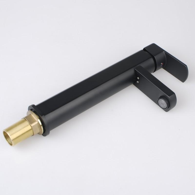 Badkamerkraan zwart hoge wastafelkraan 9.5mm