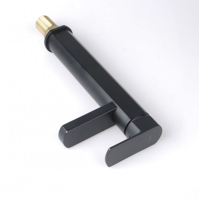 Badkamerkraan zwart hoge wastafelkraan 9.5mm