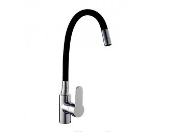 Flexibele zwarte staande wastafelmengkraan