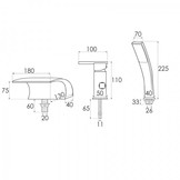 Badkraan 3-gats zwart met handdouche