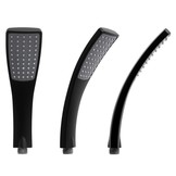 Badkraan 3-gats zwart met handdouche