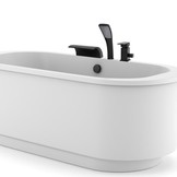 Badkraan 3-gats zwart met handdouche