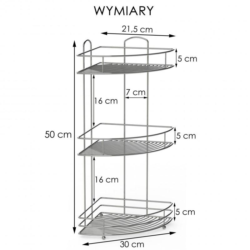 Hoekdouchemand 3 planken chroom