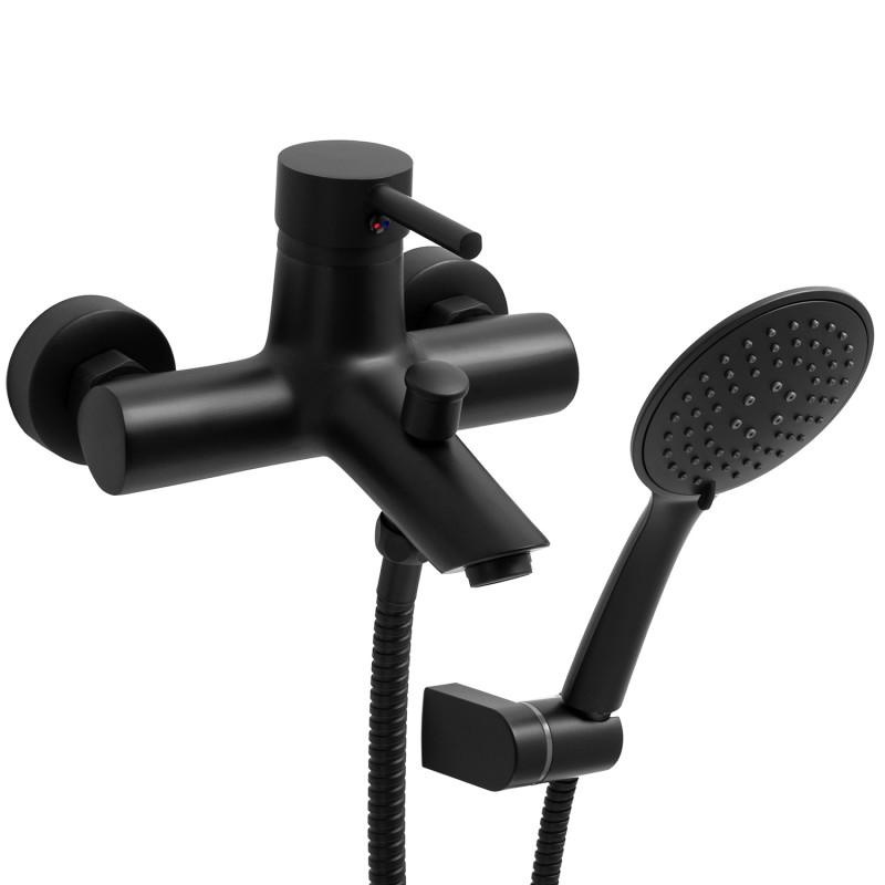 Baddouchemengkraan wandmontage badkraan zwart