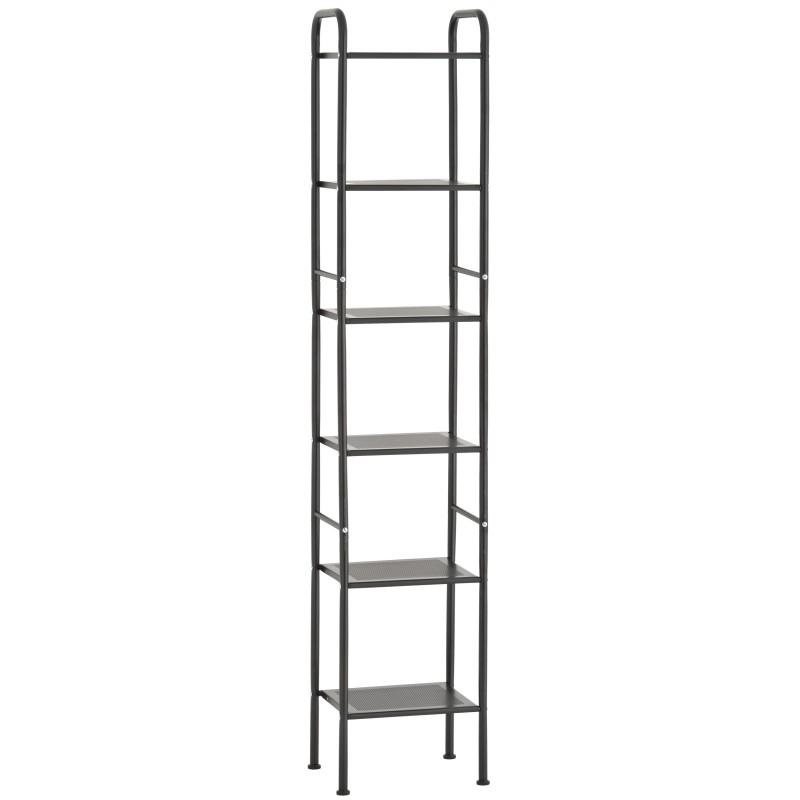 Badkamerplank 6 planken mat zwart staal