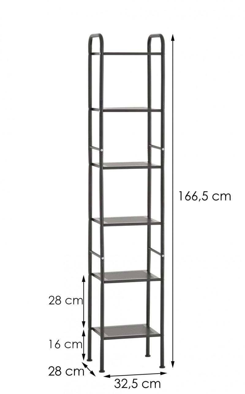 Badkamerplank 6 planken mat zwart staal