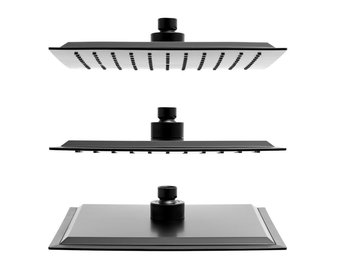 Douchekop regendouche 25 x 25 cm zwart