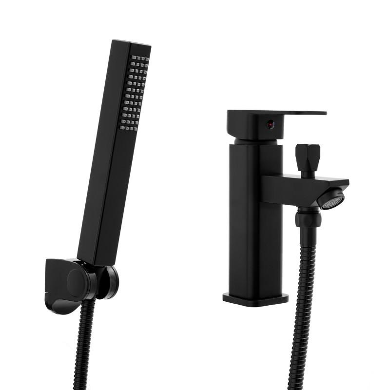 Douchemengkraan met staande kraan zwart messing