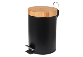 Badkamer prullenbak 3l mat zwarte vuilnisbak