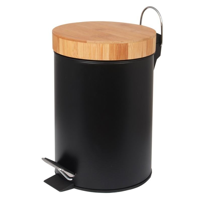Badkamer prullenbak 3l mat zwarte vuilnisbak