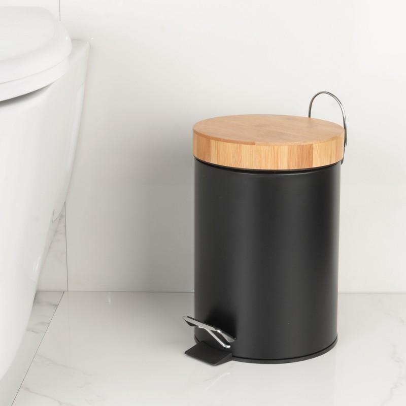 Badkamer prullenbak 3l mat zwarte vuilnisbak