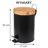 Badkamer prullenbak 3l mat zwarte vuilnisbak