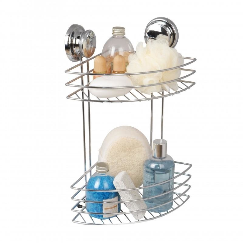 Badkamer hoekplank staal zuignap