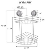 Badkamer hoekplank staal zuignap