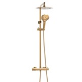 Regendoucheset - met thermostaatkraan - 25 cm - goud