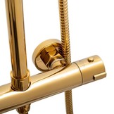 Regendoucheset - met thermostaatkraan - 25 cm - goud