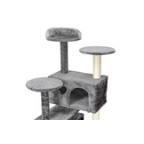 Krabpaal & speelhuis - katten - grijs - 131 cm hoog