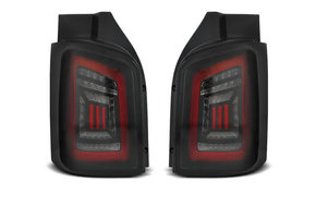 Achterlichten geschikt voor VW T5 04 03-09/10-15 smoke zwart rood LED transporter
