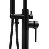 Vrijstaande badkraan - met handdouche - 110 cm hoog - zwart