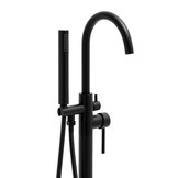 Vrijstaande badkraan - met handdouche - 110 cm hoog - zwart