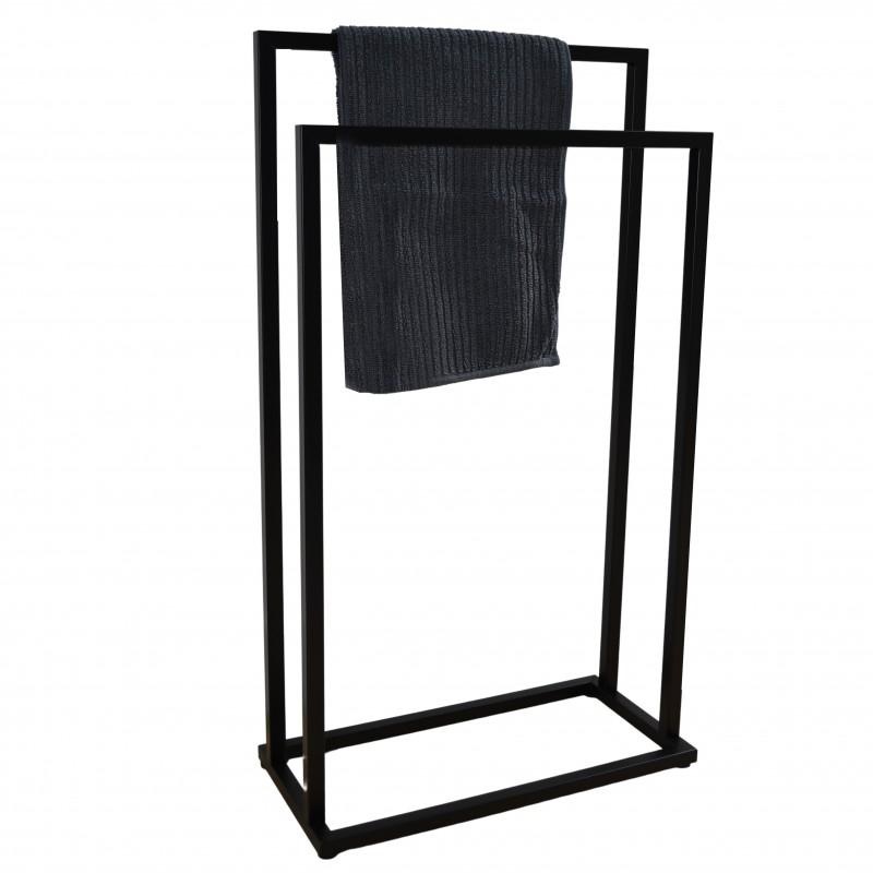 Handdoekenrek - staand - 45x21,5x84,5 cm - mat zwart