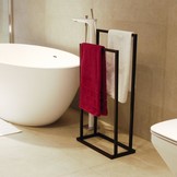 Handdoekenrek - staand - 45x21,5x84,5 cm - mat zwart