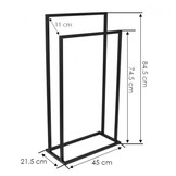 Handdoekenrek - staand - 45x21,5x84,5 cm - mat zwart