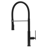 Keukenmengkraan - uittrekbare uitloop - eengreeps - zwart