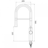 Keukenmengkraan - uittrekbare uitloop - eengreeps - zwart