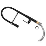 Keukenmengkraan - uittrekbare uitloop - eengreeps - zwart