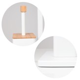 WC rolhouder staand met toiletborstel - 20x64cm - wit bamboe