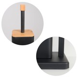 WC rolhouder staand met toiletborstel - 20x64cm - zwart bamboe