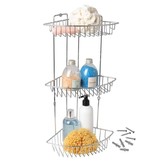 Doucherek - 3 laags - hoekmodel - 25,5x19x52 cm - chroom